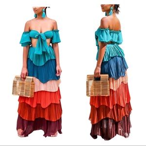 🔥Tropical🔥🌴 UNIQUE Crop Top - Maxi Long Skirt